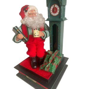Holiday Creations 1993 Santa Christmas Noel Musical Lighted Grandfather Clock